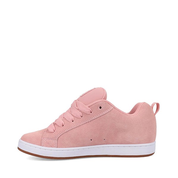DC Women's Court Graffik Casual Skate Shoes - Dark Grey & Light Pink