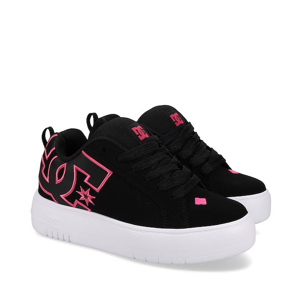 alternate view Womens DC Court Graffik Platform Skate Shoe - Black / Pink / WhiteALT5