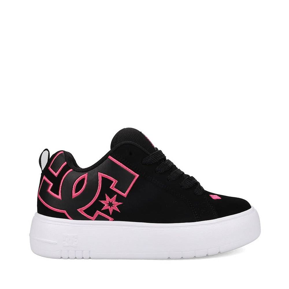 Womens DC Court Graffik Platform Skate Shoe - Black / Pink / White