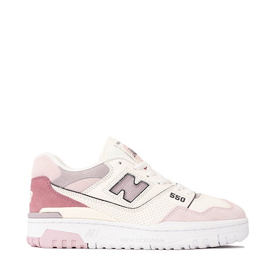 Main view of Womens New Balance 550 Athletic Shoe - White / Pink