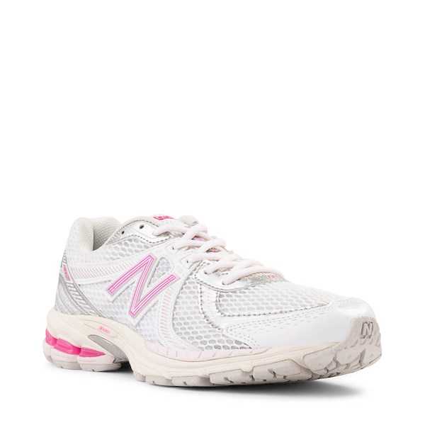 alternate view New Balance 860v2 Athletic Shoe - White / Pink HeatALT5