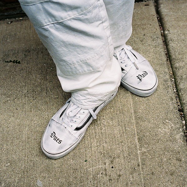 alternate view Vans Travis Barker Old Skool Skate Shoe - White / BlackALT1C