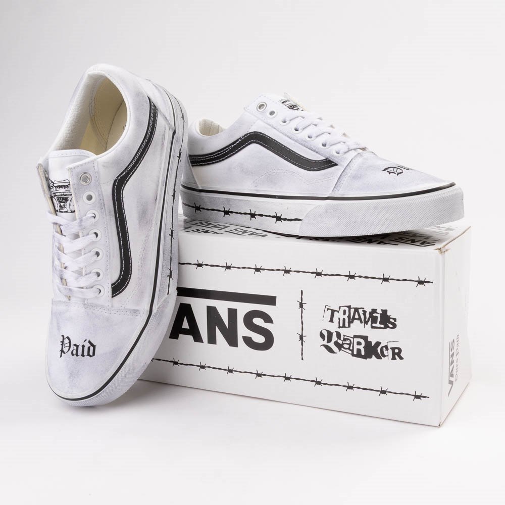 Vans Travis Barker Old Skool Skate Shoe - White / Black