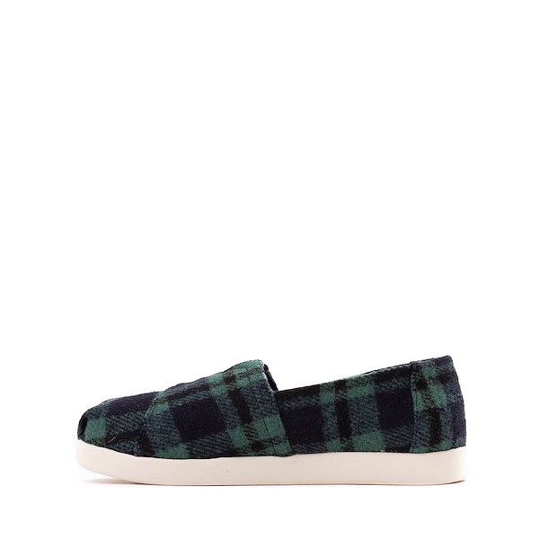 alternate view TOMS Alpargata Classic Slip-On Casual Shoe - Little Kid / Big Kid - Navy PlaidALT1