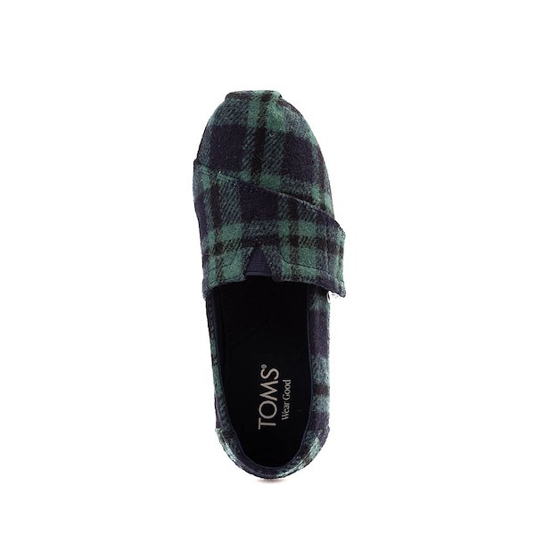 alternate view TOMS Alpargata Classic Slip-On Casual Shoe - Little Kid / Big Kid - Navy PlaidALT2