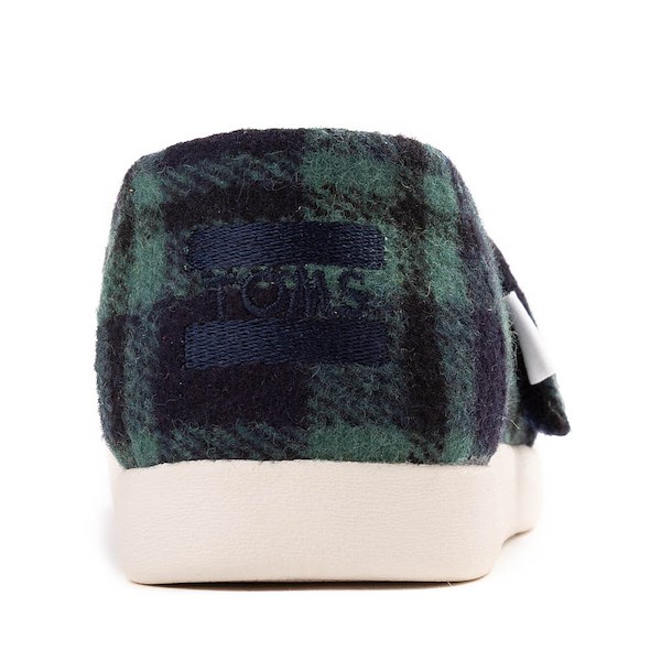 alternate view TOMS Alpargata Classic Slip-On Casual Shoe - Little Kid / Big Kid - Navy PlaidALT4