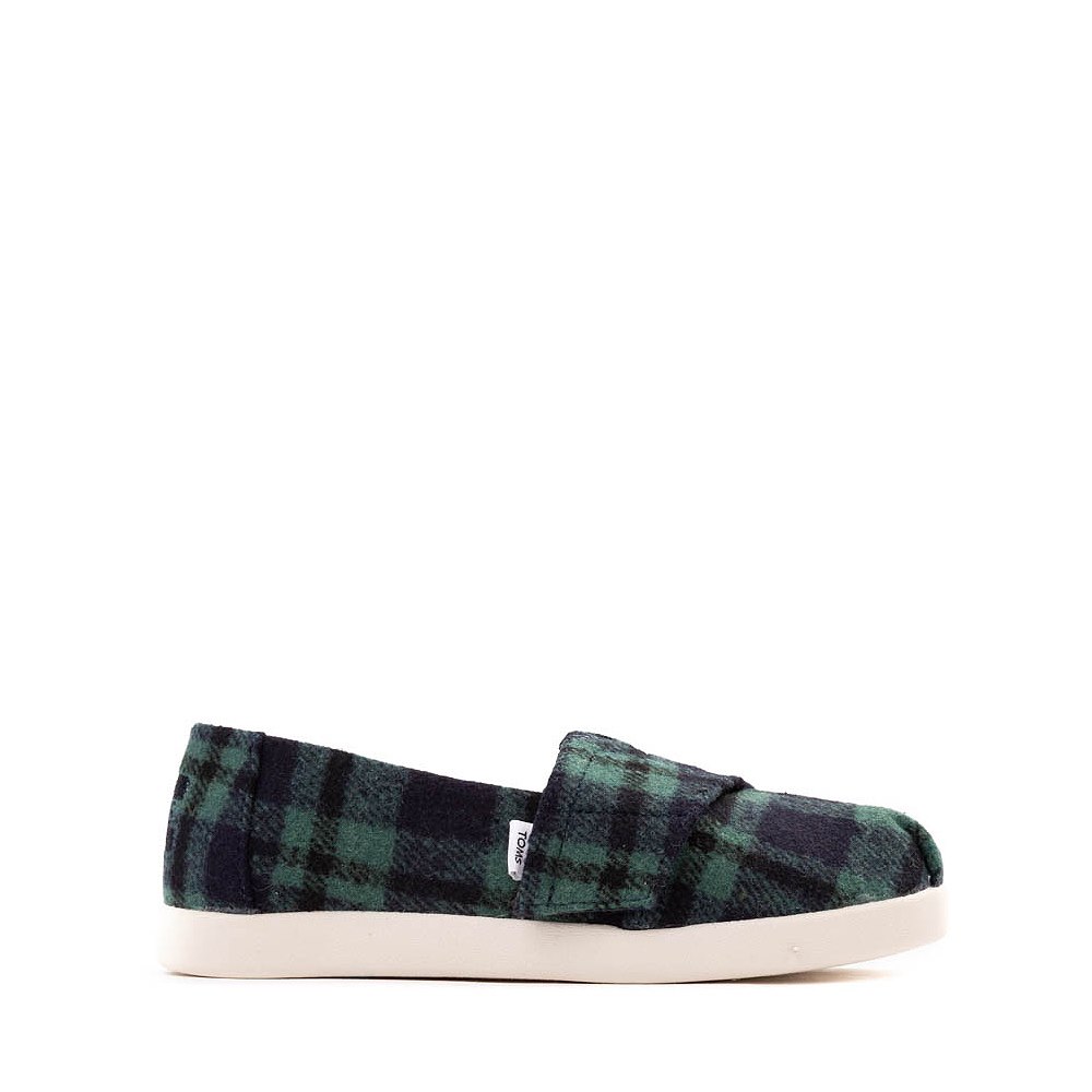 TOMS Alpargata Classic Slip-On Casual Shoe - Little Kid / Big Kid - Navy Plaid