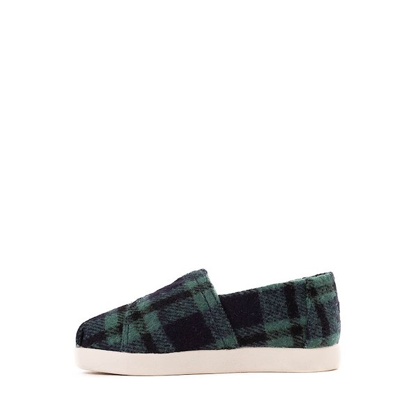 alternate view TOMS Alpargata Classic Slip-On Casual Shoe - Baby / Toddler / Little Kid - Navy PlaidALT1