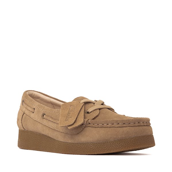 alternate view Womens Clarks Wallabee EVO Sea Boat Shoe - Dark SandALT5