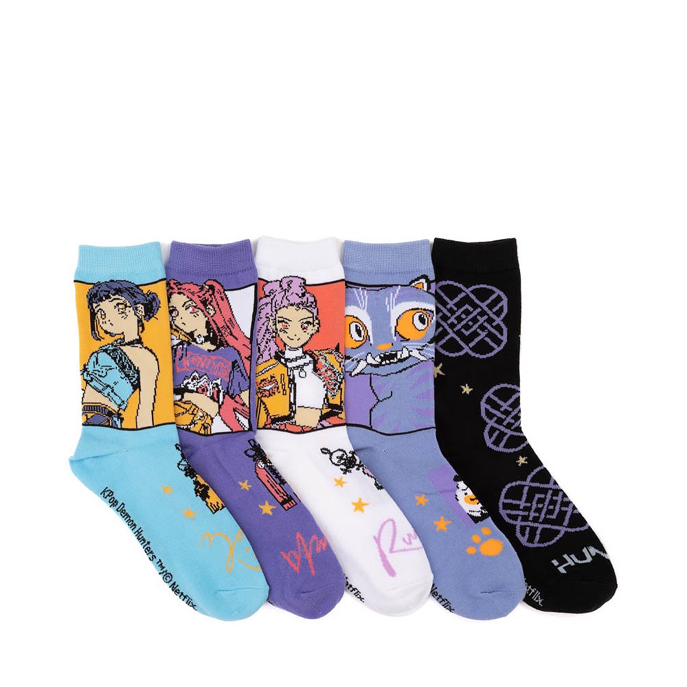 Womens KPop Demon Hunters Crew Socks 5 Pack - Multicolor