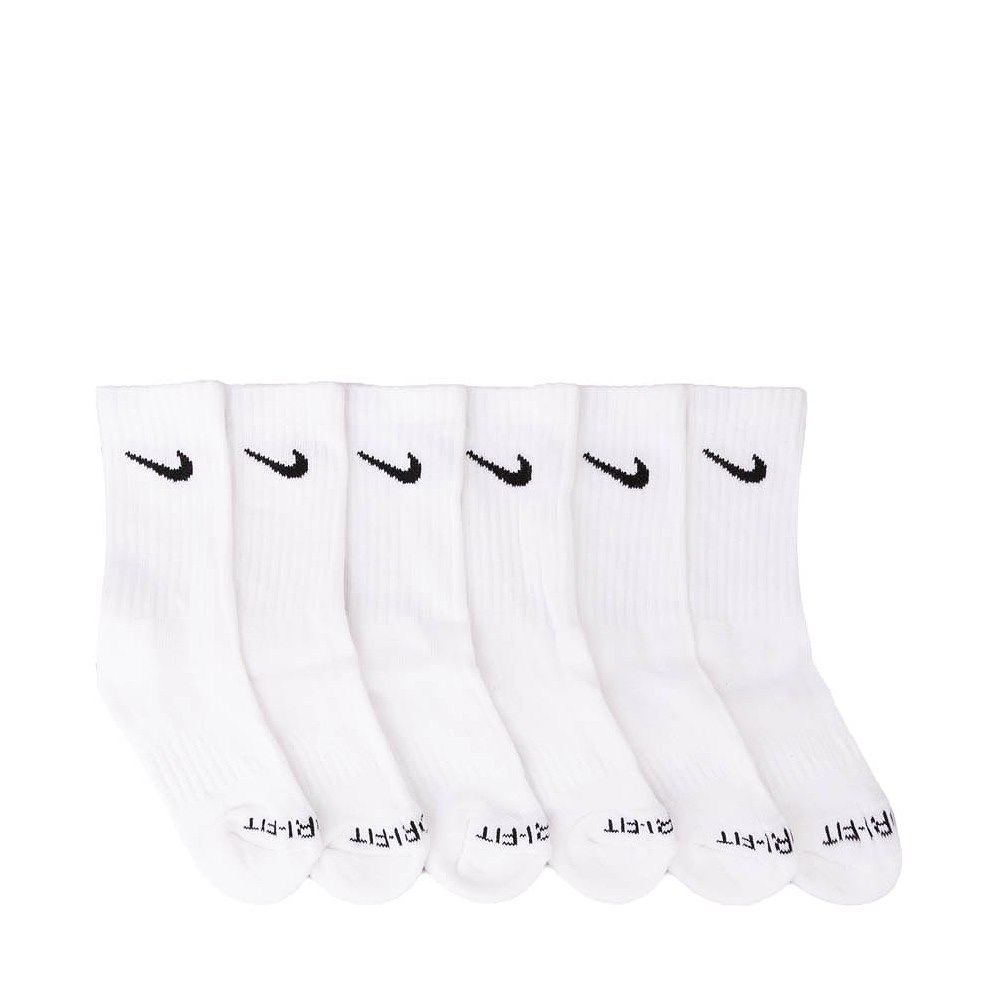 Nike Dri-FIT Performance Basics Crew Socks 6 Pack - Toddler / Little Kid - White / Black