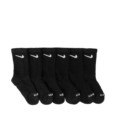 Main view of Nike Dri-FIT Performance Basics Crew Socks 6 Pack - Toddler / Little Kid - Black / White