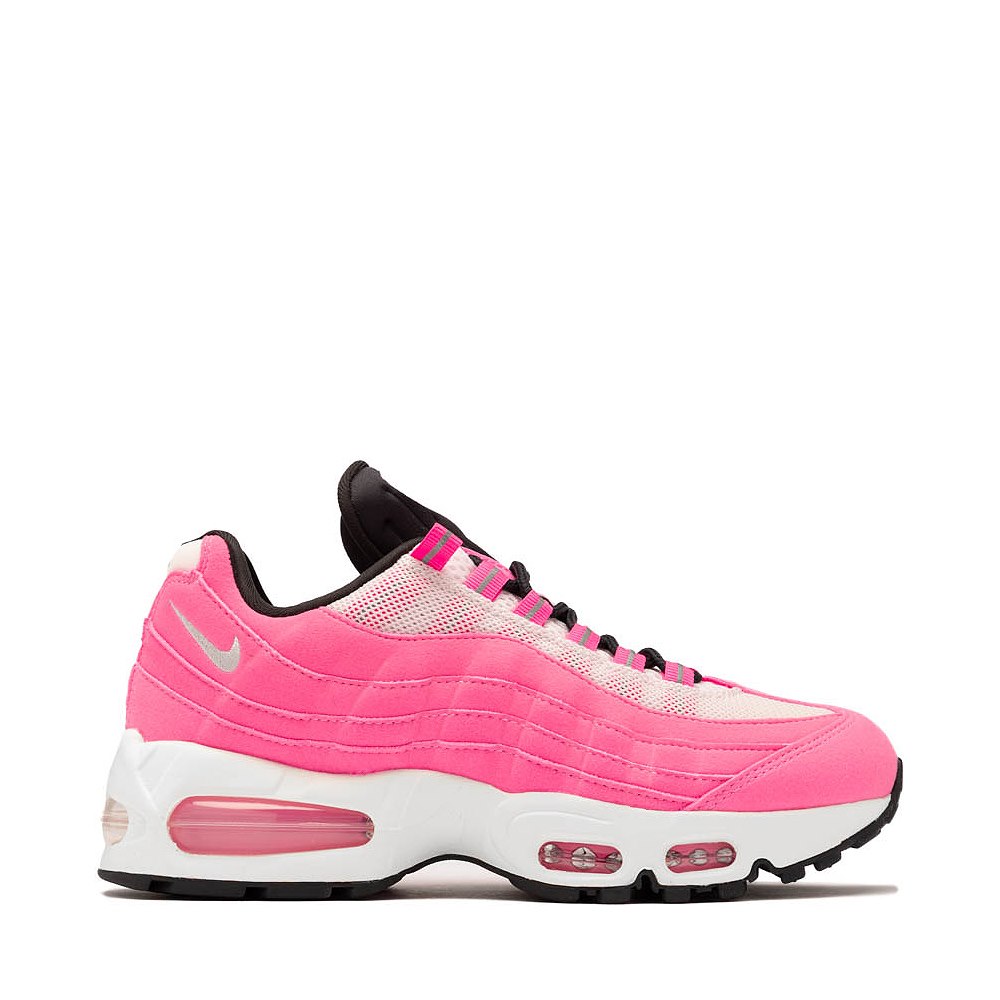 Womens Nike Air Max 95 Big Bubble Athletic Shoe - Pink Glow / Metallic Silver / Off Noir