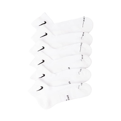 Main view of Mens Nike Everyday Elevated Ankle Socks 6 Pack - White