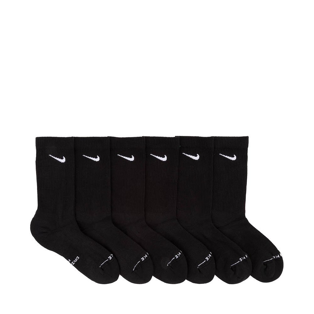 Womens Nike Everyday Elevated Crew Socks 6 Pack - Black