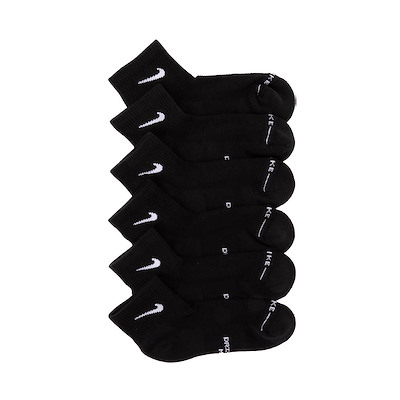 Main view of Womens Nike Everyday Elevated Ankle Socks 6 Pack - Black