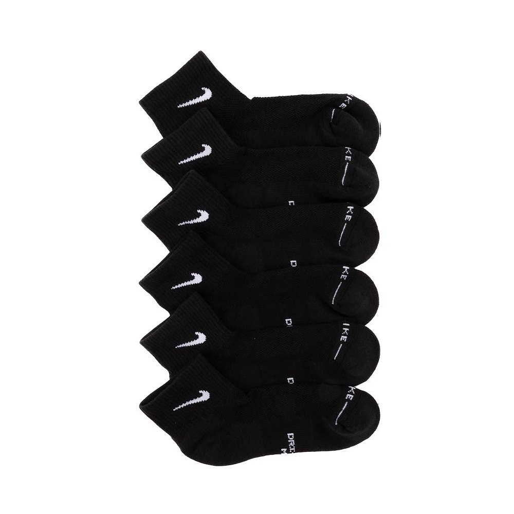 Womens Nike Everyday Elevated Ankle Socks 6 Pack - Black