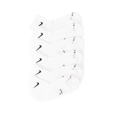 Main view of Womens Nike Everyday Elevated Ankle Socks 6 Pack - White