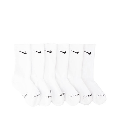 Main view of Nike Everyday Elevated Crew Socks 6 Pack - Little Kid - White