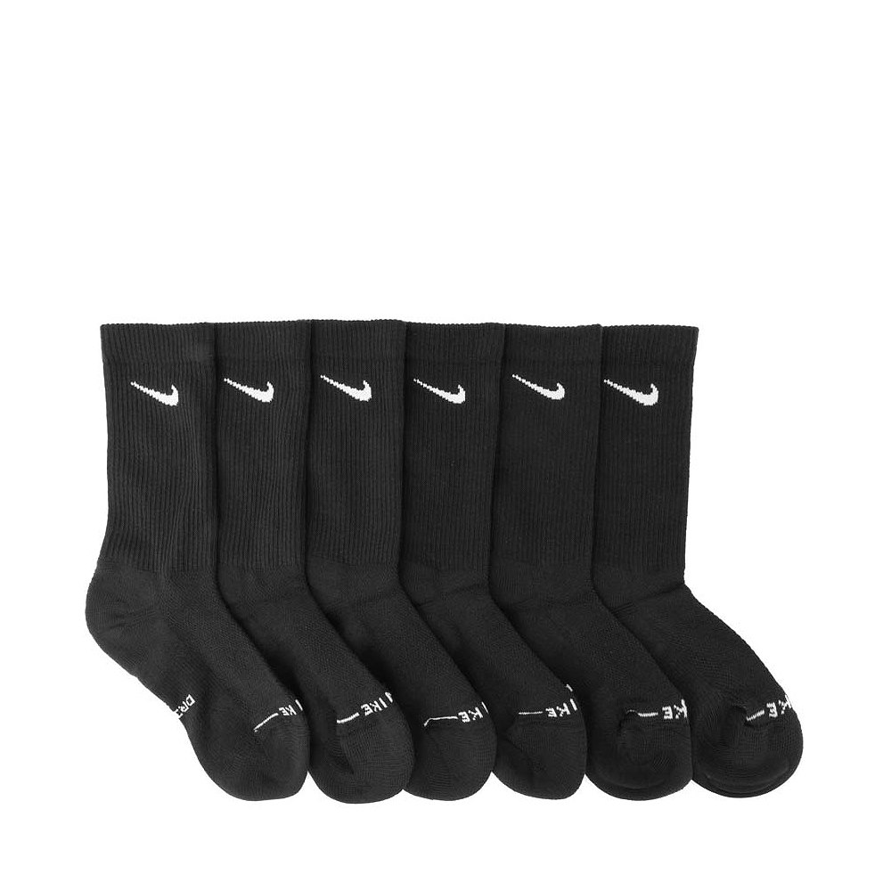 Nike Everyday Elevated Crew Socks 6 Pack - Little Kid - Black