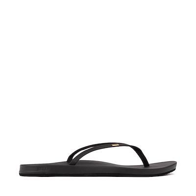 Main view of Womens Reef Cushion Slim Sandal - Black