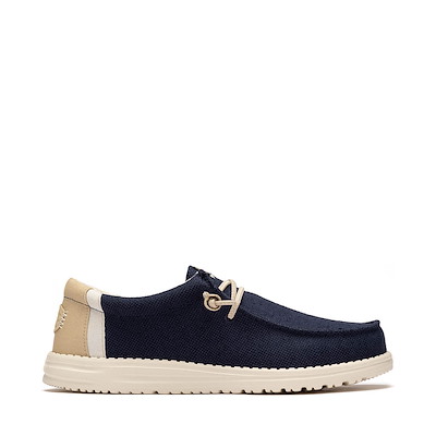 Main view of Mens HEYDUDE Wally Break Stitch Casual Shoe - Navy / Safari / White