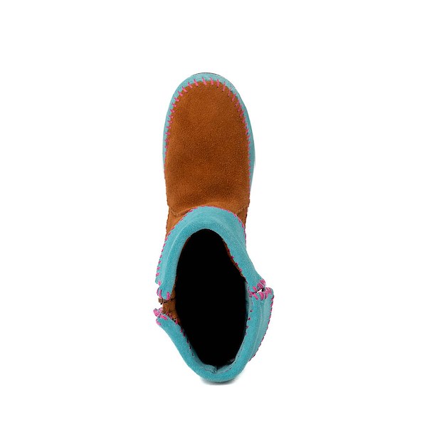 alternate view Minnetonka x Stranger Things Holly Wheeler Boot - Little Kid / Big Kid - Pink / Turquoise / BrownALT2
