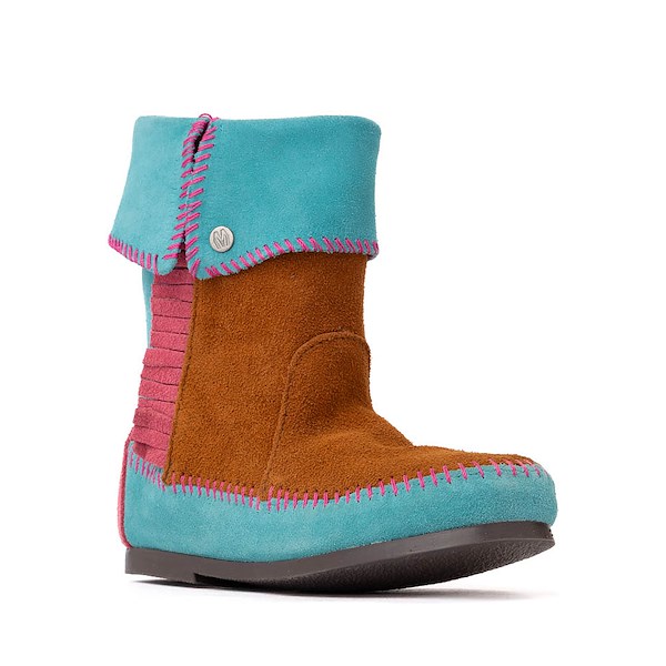 alternate view Minnetonka x Stranger Things Holly Wheeler Boot - Little Kid / Big Kid - Pink / Turquoise / BrownALT5