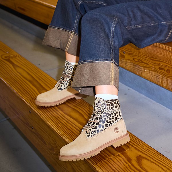 alternate view Womens Timberland&reg; Premium 6-Inch Boot - Beige / LeopardALT1C