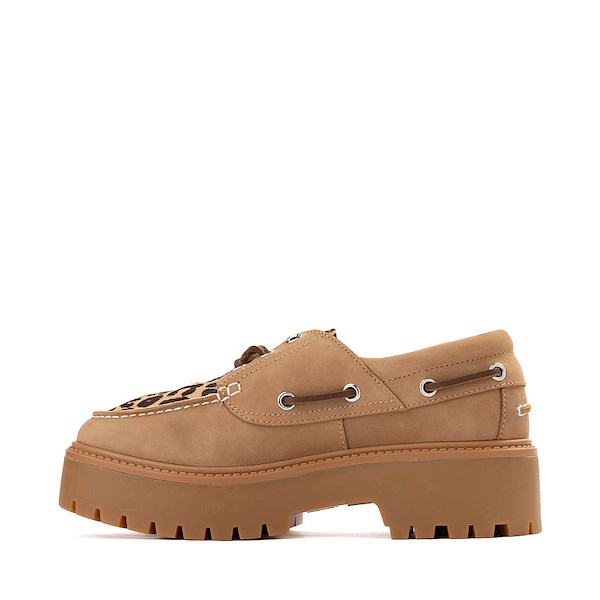 alternate view Womens Timberland® Stone Street Premium Boat Shoe - Beige / LeopardALT1