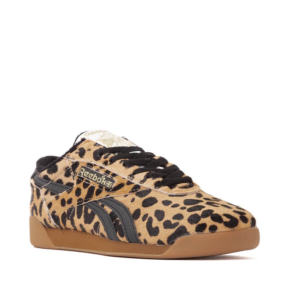 Womens Reebok Freestyle Lo Athletic Shoe - Cheetah / Black / Chalk ...