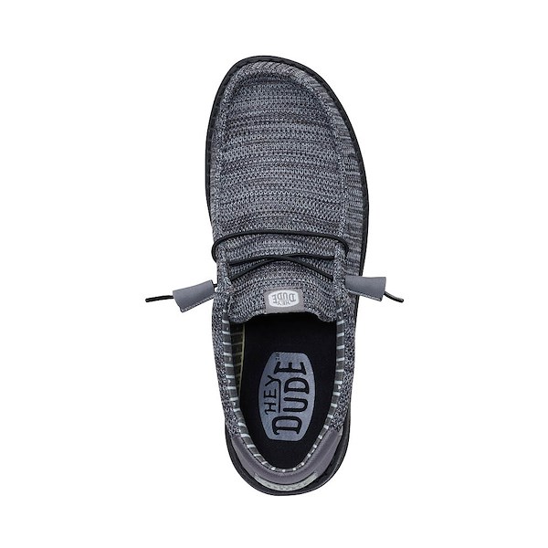 alternate view Mens HEYDUDE Wally Stretch Sox Slip-On Casual Shoe - GraniteALT2