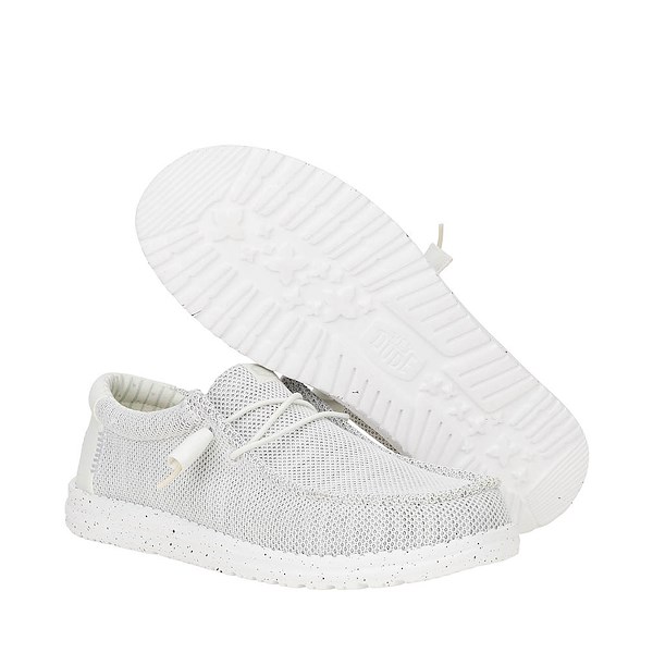 alternate view Mens HEYDUDE Wally Stretch Sox Slip-On Casual Shoe - Storm WhiteALT3