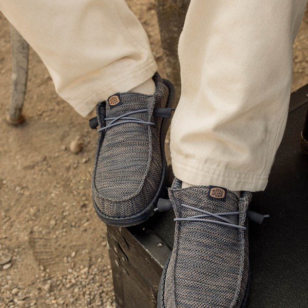 alternate view Mens HEYDUDE Wally Stretch Sox Slip-On Casual Shoe - Navy BlazerALT1C
