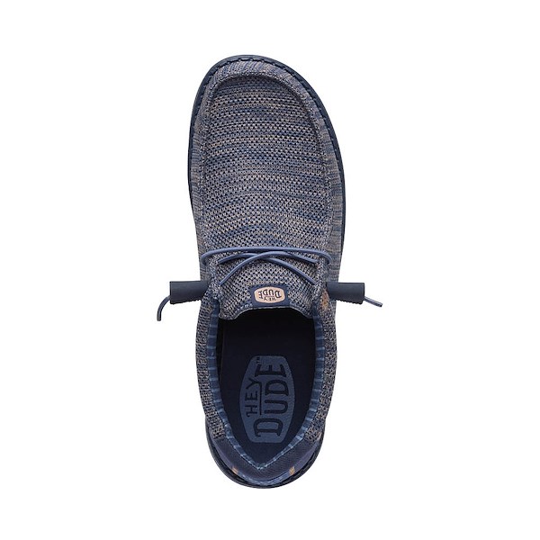 alternate view Mens HEYDUDE Wally Stretch Sox Slip-On Casual Shoe - Navy BlazerALT2