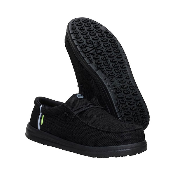 alternate view Mens HEYDUDE Wally Work Comp Toe Casual Shoe - BlackALT3