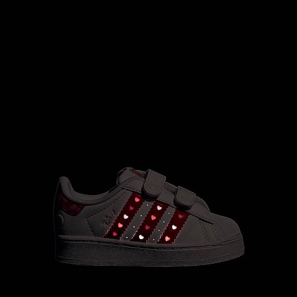 alternate view adidas Disney Superstar LED Lights Comfort Closure Athletic Shoe - Core Black / Bright Red / Cloud WhiteALT1