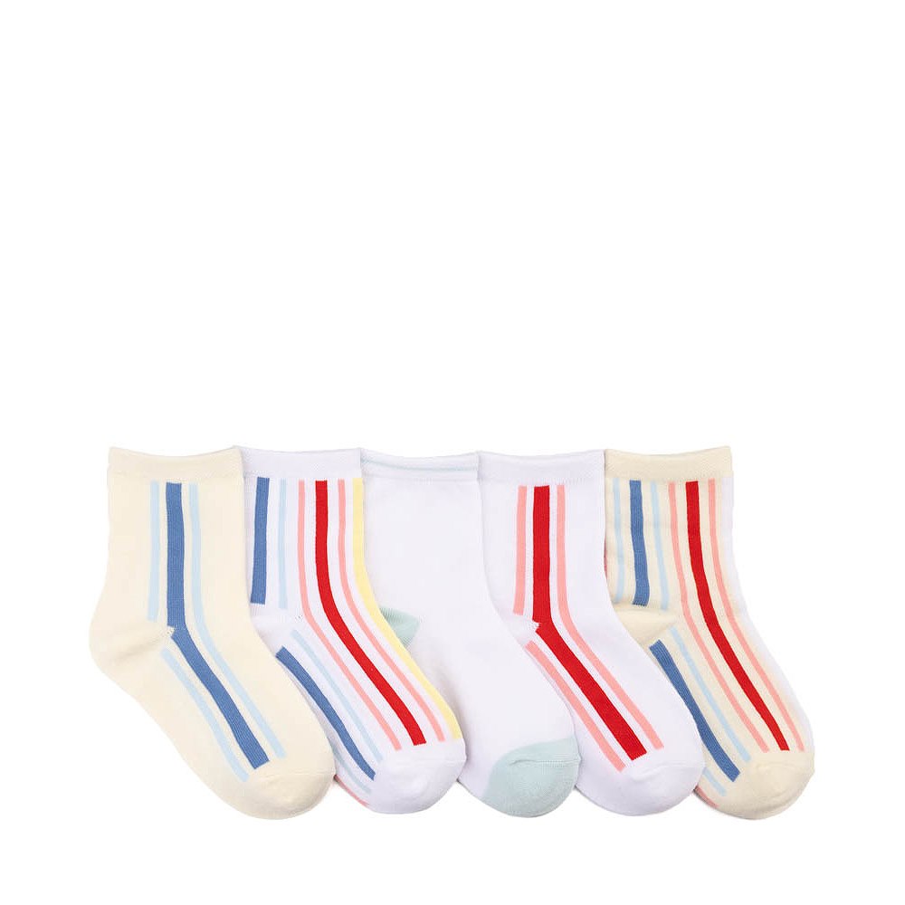 Bright Stripe Quarter Socks 5 Pack - Little Kid - Multicolor