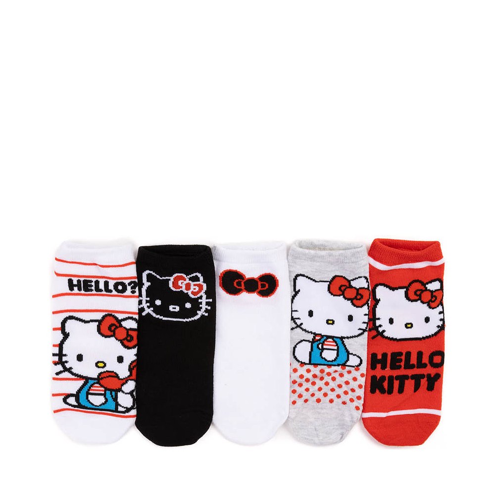 Womens Hello Kitty No Show Socks 5 Pack - Multicolor