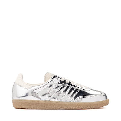 Main view of Womens adidas Samba OG Athletic Shoe - Silver Metallic / Silver Metallic / Gum
