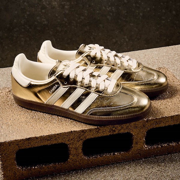 alternate view Womens adidas Samba OG Athletic Shoe - Gold Metallic / Off White / GumHERO