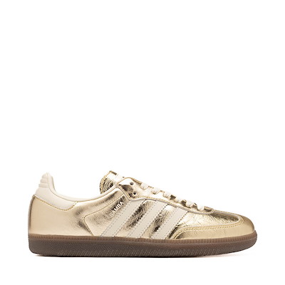 Main view of Womens adidas Samba OG Athletic Shoe - Gold Metallic / Off White / Gum