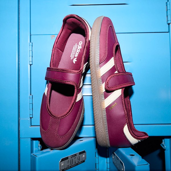 alternate view Womens adidas Samba Jane Athletic Shoe - Maroon / Cream White / Gold MetallicHERO