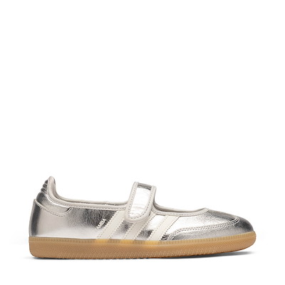 Main view of Womens adidas Samba Jane Athletic Shoe - Silver Metallic / Off White / Gum