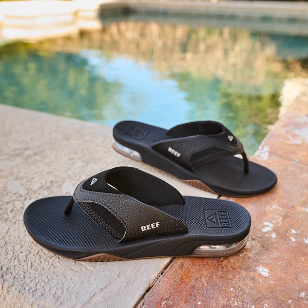 alternate view Reef Fanning Flip Flop - Little Kid - Black / SilverHERO