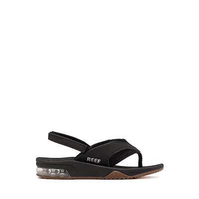 Main view of Reef Fanning Flip Flop - Baby / Toddler / Little Kid - Black / Silver