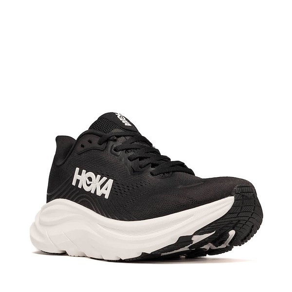 alternate view Womens HOKA Clifton 11 Athletic Shoe - Black / WhiteALT5