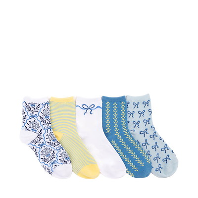 Main view of Womens Ditsy Bows Quarter Socks 5 Pack - Multicolor