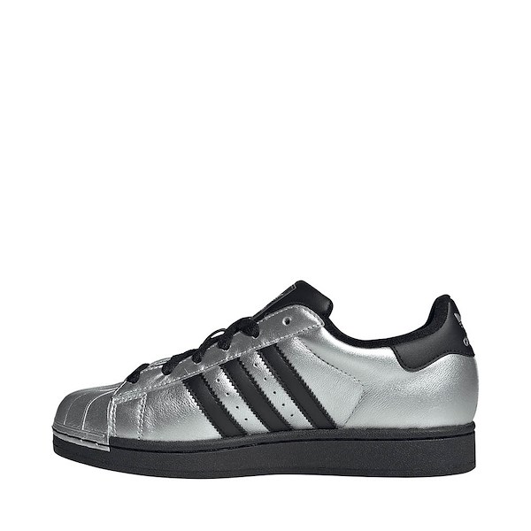 alternate view Womens adidas Superstar II Athletic Shoe - Silver Metallic / Core Black / Core BlackALT1