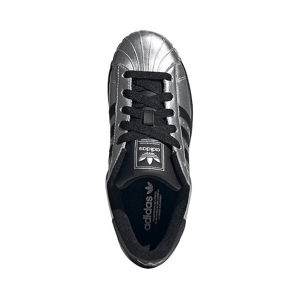 alternate view Womens adidas Superstar II Athletic Shoe - Silver Metallic / Core Black / Core BlackALT2